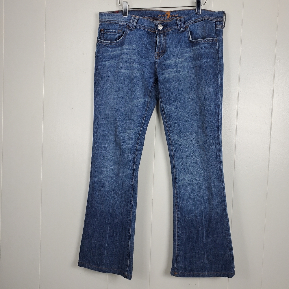7 For All Mankind Blue Flare Jeans